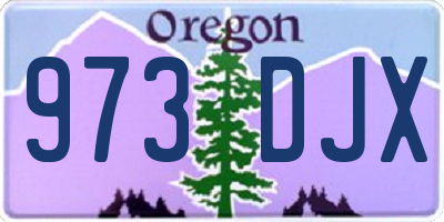 OR license plate 973DJX