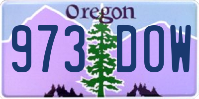 OR license plate 973DOW