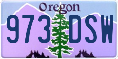OR license plate 973DSW