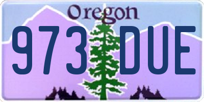 OR license plate 973DUE