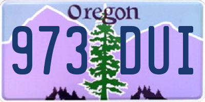 OR license plate 973DUI