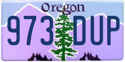 OR license plate 973DUP