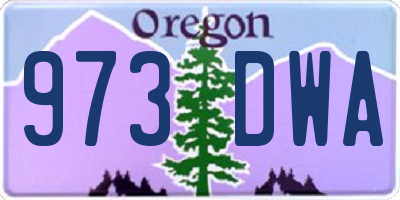 OR license plate 973DWA
