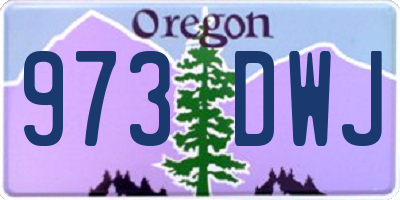 OR license plate 973DWJ