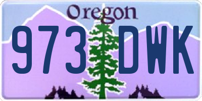 OR license plate 973DWK