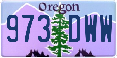 OR license plate 973DWW