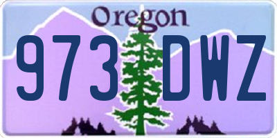 OR license plate 973DWZ