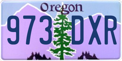OR license plate 973DXR
