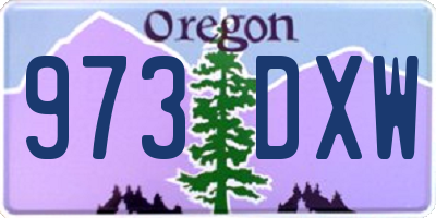 OR license plate 973DXW