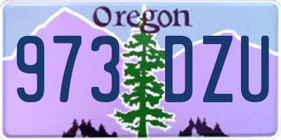 OR license plate 973DZU