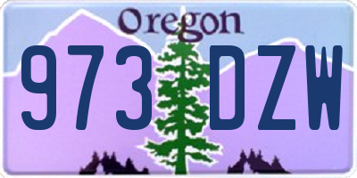 OR license plate 973DZW