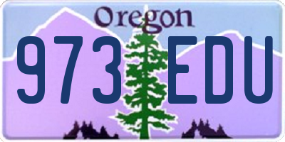 OR license plate 973EDU