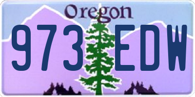 OR license plate 973EDW