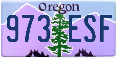 OR license plate 973ESF