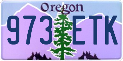 OR license plate 973ETK