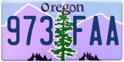 OR license plate 973FAA