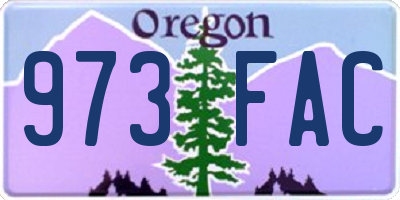 OR license plate 973FAC