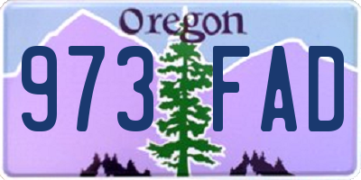 OR license plate 973FAD