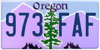 OR license plate 973FAF