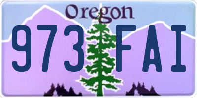 OR license plate 973FAI