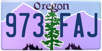 OR license plate 973FAJ