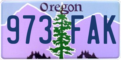 OR license plate 973FAK