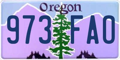 OR license plate 973FAO