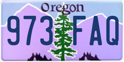 OR license plate 973FAQ