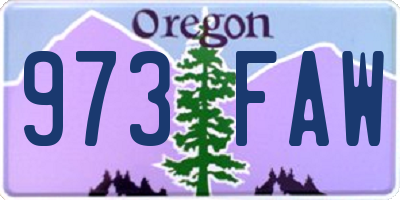 OR license plate 973FAW
