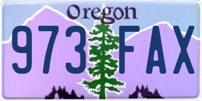 OR license plate 973FAX