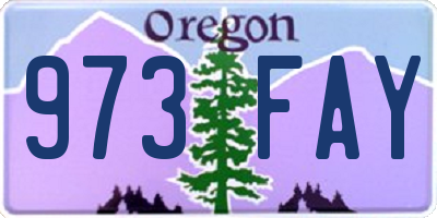 OR license plate 973FAY