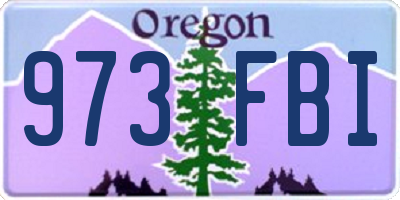 OR license plate 973FBI