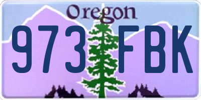 OR license plate 973FBK