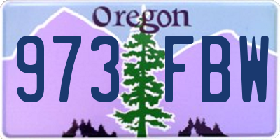OR license plate 973FBW