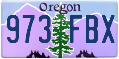 OR license plate 973FBX