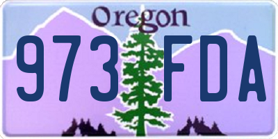 OR license plate 973FDA