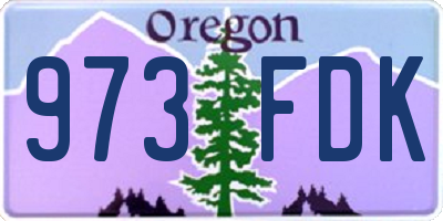 OR license plate 973FDK