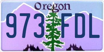 OR license plate 973FDL