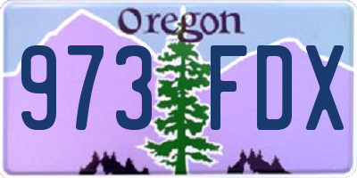 OR license plate 973FDX