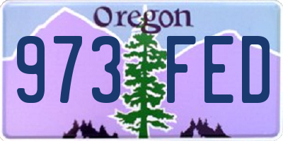 OR license plate 973FED