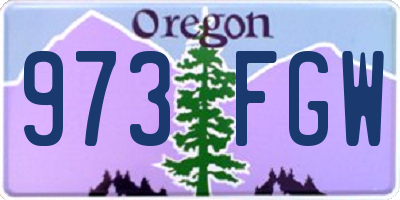 OR license plate 973FGW