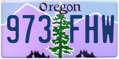 OR license plate 973FHW