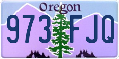OR license plate 973FJQ