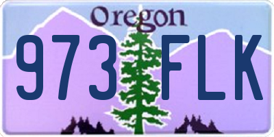 OR license plate 973FLK
