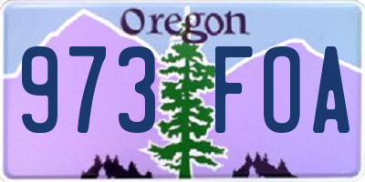 OR license plate 973FOA