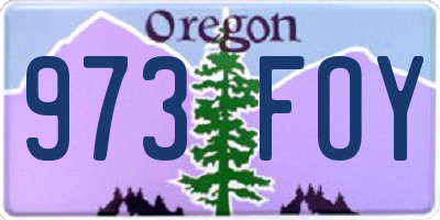 OR license plate 973FOY