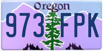 OR license plate 973FPK
