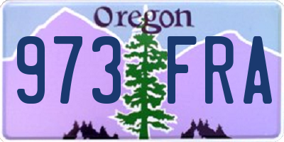 OR license plate 973FRA