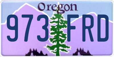 OR license plate 973FRD