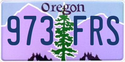 OR license plate 973FRS